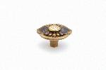 Schaub958K_ABHeirloom Treasures Antique Brass Round Knob 1-11/16 in. diam. w/ Violet Oyster and 